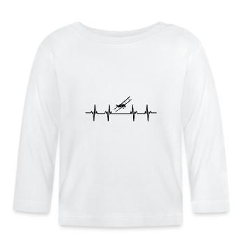 Airplanes Flying Pilot Pilot Airport - Organic Baby Long Sleeve T-Shirt - white - Front