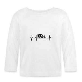 Food Trucker Cook Cook Food Wheels Devise Food - T-shirt manches longues bio Bébé - blanc - Devant