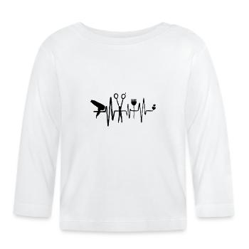 Haare schneiden Friseuse Frisörin Schere Fön Haar - Baby Bio-Langarmshirt - Weiß - Vorne