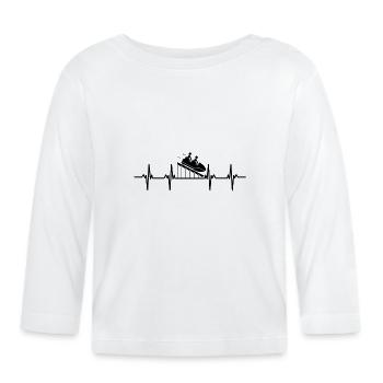 Ferien Urlaub Spaß Action Themenpark Achterbahn - Baby Bio-Langarmshirt - Weiß - Vorne