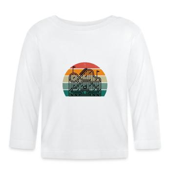 Ferien Urlaub Spaß Action Themenpark Achterbahn - Baby Bio-Langarmshirt - Weiß - Vorne