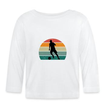 footballeur joueur de ballon joueur joueur de football - T-shirt manches longues bio Bébé - blanc - Devant