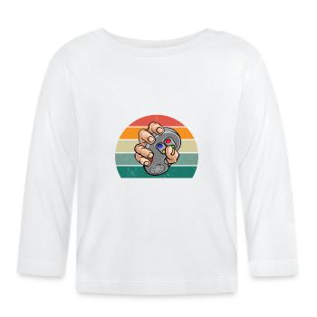 Gamblers Game Game Computer PC Console Gamer - Organic Baby Long Sleeve T-Shirt - white - Front
