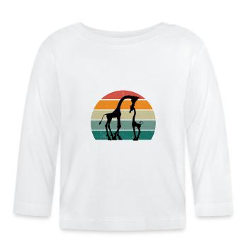 Giraffes Long Neck Spots Fur Africa Giraffe - Organic Baby Long Sleeve T-Shirt - white - Front