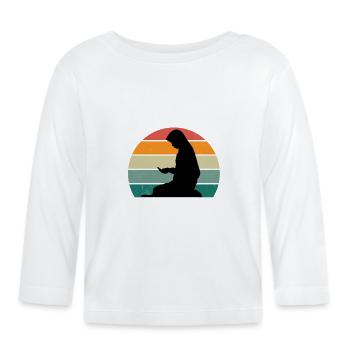 religion religion christianity praying jesus christ god - Organic Baby Long Sleeve T-Shirt - white - Front