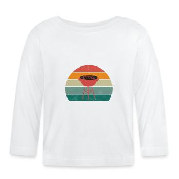 Griller Barbecue Bratwurst Steak Charbon BBQ Grill - T-shirt manches longues bio Bébé - blanc - Devant