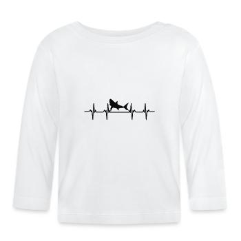Requin Shark Fin Requin Blanc Requin Baleine Requin Requin - T-shirt manches longues bio Bébé - blanc - Devant