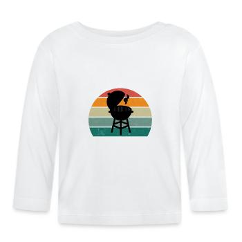 Griller Barbeque Bratwurst Steak Charcoal BBQ Grill - Organic Baby Long Sleeve T-Shirt - white - Front