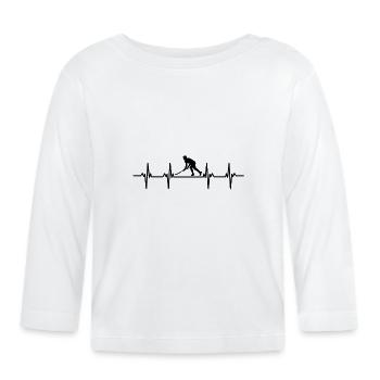 Joueur de hockey hockey sur gazon Hockey sur glace Hockey sur glace Hockey sur glace - T-shirt manches longues bio Bébé - blanc - Devant