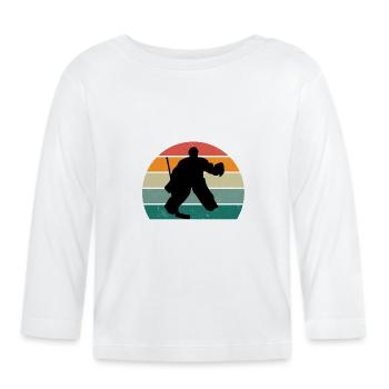 Hockey Player Field Hockey Ice Hockey Puck Hockey - Organic Baby Long Sleeve T-Shirt - white - Front