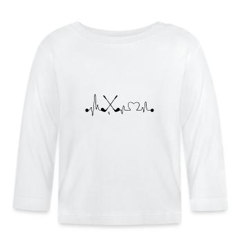 Hockey Player Field Hockey Ice Hockey Puck Hockey - Organic Baby Long Sleeve T-Shirt - white - Front