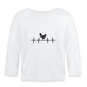 Poule Coq Oeufs Oeufs Poussins Poulailler Stall Poulet Poulet - T-shirt manches longues bio Bébé - blanc - Devant
