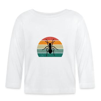 Insekt Krabbeln Chitinpanzer Fliegen Flügel Ameise - Baby Bio-Langarmshirt - Weiß - Vorne