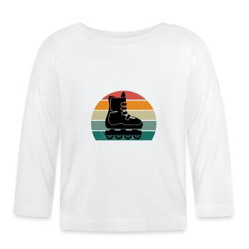 Patin à roues alignées Patineurs à roulettes Patins à roulettes - T-shirt manches longues bio Bébé - blanc - Devant