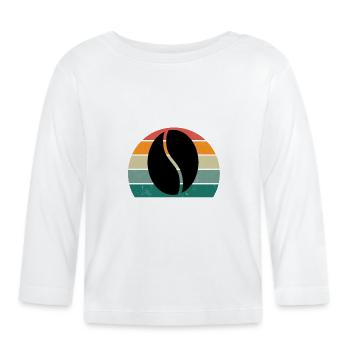 Kaffeemaschine trinken Cafe Kaffeebohne Kaffee - Baby Bio-Langarmshirt - Weiß - Vorne