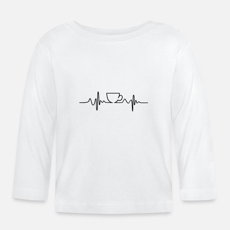 Machine à café boisson Café café grain de café - T-shirt manches longues bio Bébé - blanc