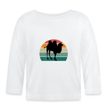 Camels Trample Animal Desert Arabia Dromedary Camel - Organic Baby Long Sleeve T-Shirt - white - Front