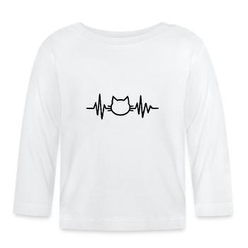 Cat Kätzchen Katzenmama Katzenpapa Frauchen Katze - Baby Bio-Langarmshirt - Weiß - Vorne