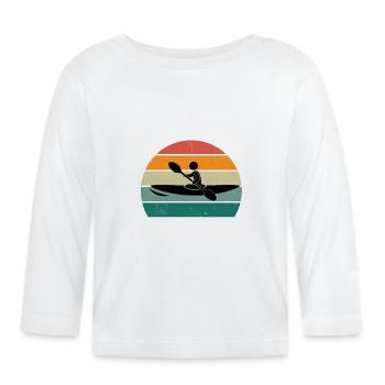 Kanufahrer Kanute Kanufahrt Kajak Slalom Kanu - Baby Bio-Langarmshirt - Weiß - Vorne