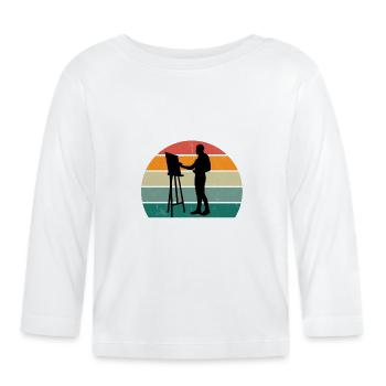 Maler Malerin Zeichnen Zeichner Zeichnerin Farbe - Baby Bio-Langarmshirt - Weiß - Vorne