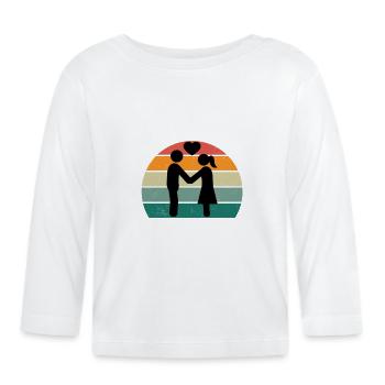 Heiraten Heirat Hochzeit Freund Freundin Ehe Liebe - Baby Bio-Langarmshirt - Weiß - Vorne