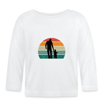 Papa Father Fathers Producer Additional Dad Bonus Father - Organic Baby Long Sleeve T-Shirt - white - Front