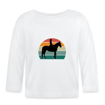 Rider horsewoman horse riding pony horse stable - Organic Baby Long Sleeve T-Shirt - white - Front