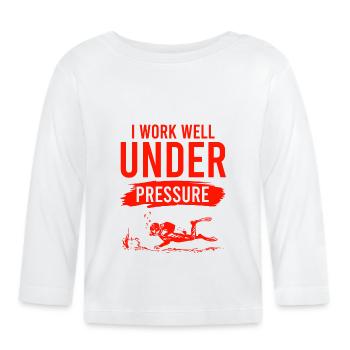 Spruch tauchen - T-shirt manches longues bio Bébé - blanc - Devant