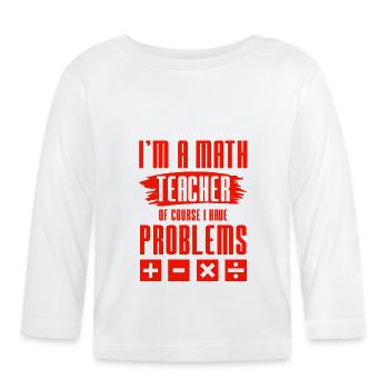 professeur de mathématiques - T-shirt manches longues bio Bébé - blanc - Devant