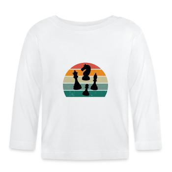 Joueur d’échecs Joueur d’échecs King Checkers Chess - T-shirt manches longues bio Bébé - blanc - Devant