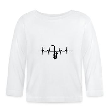 Saxofon Saxofonist Saxophon Musik Saxophonespieler - Baby Bio-Langarmshirt - Weiß - Vorne