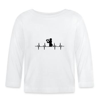 Saxophone Saxophone Saxophone Saxophone Musique Saxophone Joueur - T-shirt manches longues bio Bébé - blanc - Devant