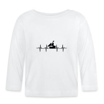 Bateau Bateau Bateaux Yachts Capitaine Navires - T-shirt manches longues bio Bébé - blanc - Devant