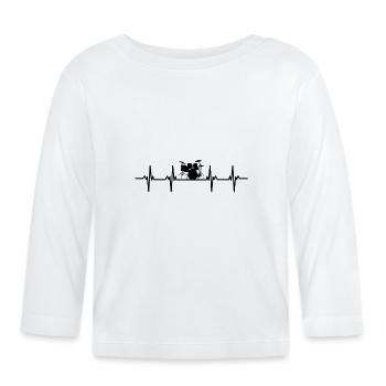 Batteur Tambour Batteur Batteur Batterie - T-shirt manches longues bio Bébé - blanc - Devant