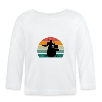 Drummer Drum Drummer Drummer Drums - Organic Baby Long Sleeve T-Shirt - white - Front
