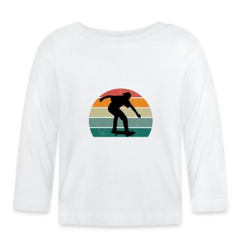 skatboarden skatboarder skatboarderin skatboard - Baby Bio-Langarmshirt - Weiß - Vorne