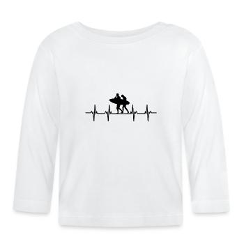 surf surferdans les vagues vagues surf surf - T-shirt manches longues bio Bébé - blanc - Devant