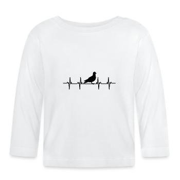 taube taubenfeder taubenflug taubenscharr tauben - Baby Bio-Langarmshirt - Weiß - Vorne