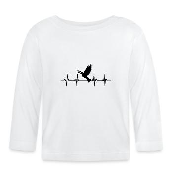 taube taubenfeder taubenflug taubenscharr tauben - Baby Bio-Langarmshirt - Weiß - Vorne