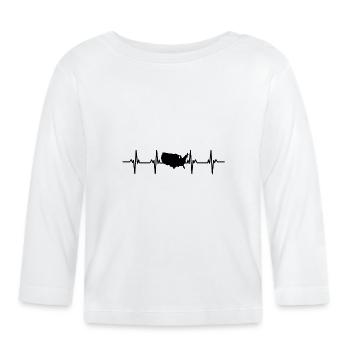 États-Unis Américain Américain États-Unis - T-shirt manches longues bio Bébé - blanc - Devant