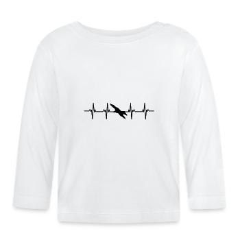 oiseaux volant planer air plumes plumes vol oiseau - T-shirt manches longues bio Bébé - blanc - Devant