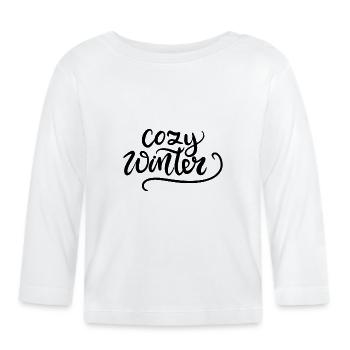 neige froide glace bonhomme de neige boule de neige hiver - T-shirt manches longues bio Bébé - blanc - Devant