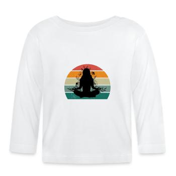 yogamatte yogalehrer yogaposition entspannung yoga - Baby Bio-Langarmshirt - Weiß - Vorne