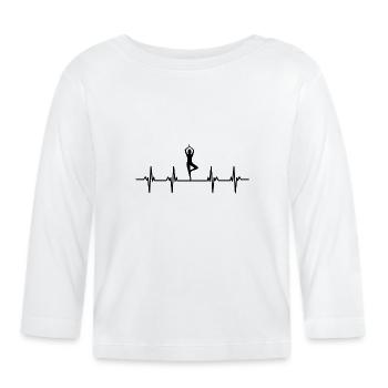yogamatte yogalehrer yogaposition entspannung yoga - Baby Bio-Langarmshirt - Weiß - Vorne