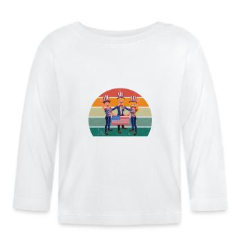 États-Unis Américains États-Unis - T-shirt manches longues bio Bébé - blanc - Devant