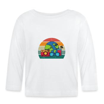 Reisen Reisende Reisender Urlaub Urlauberin Ferien - Baby Bio-Langarmshirt - Weiß - Vorne
