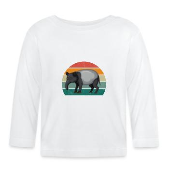 tapire tapirre elephant elephant trunk tapir - Organic Baby Long Sleeve T-Shirt - white - Front