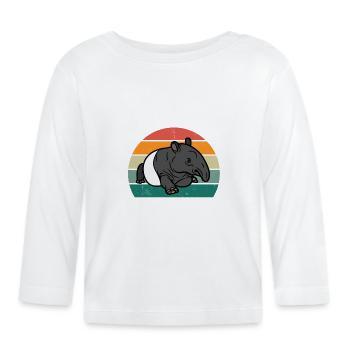 tapire tapirre elephant elephant trunk tapir - Organic Baby Long Sleeve T-Shirt - white - Front