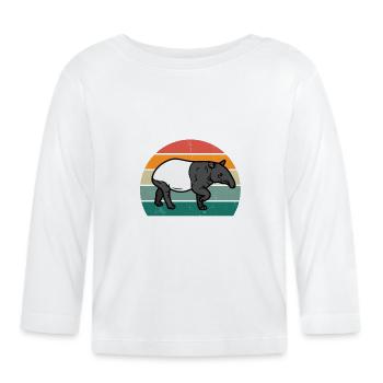 tapire tapirre elephant elephant trunk tapir - Organic Baby Long Sleeve T-Shirt - white - Front