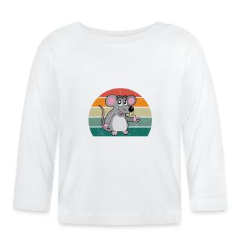 rats rat maman rat papa maison rat égout rat rat - T-shirt manches longues bio Bébé - blanc - Devant